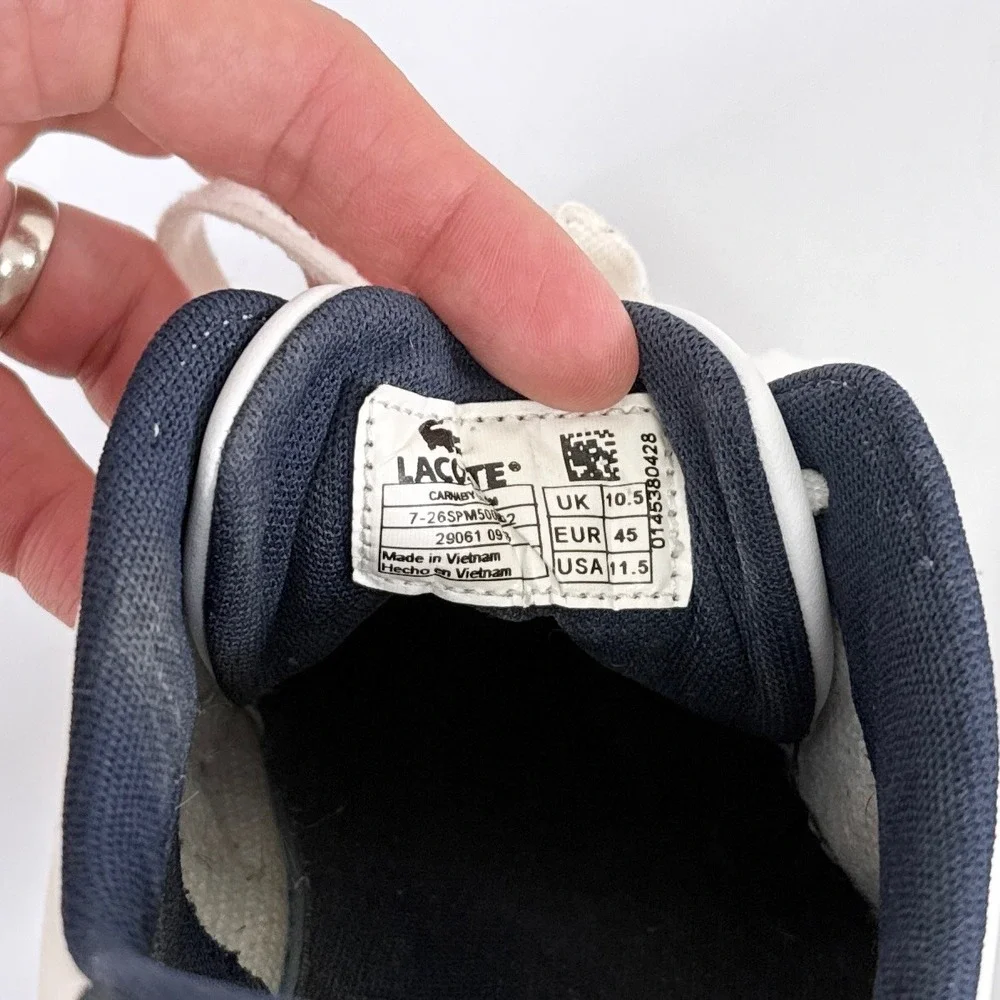 Lacoste‎ Sneakers Mens Size 11.5 White Shoes Preppy Basics Casual Designer